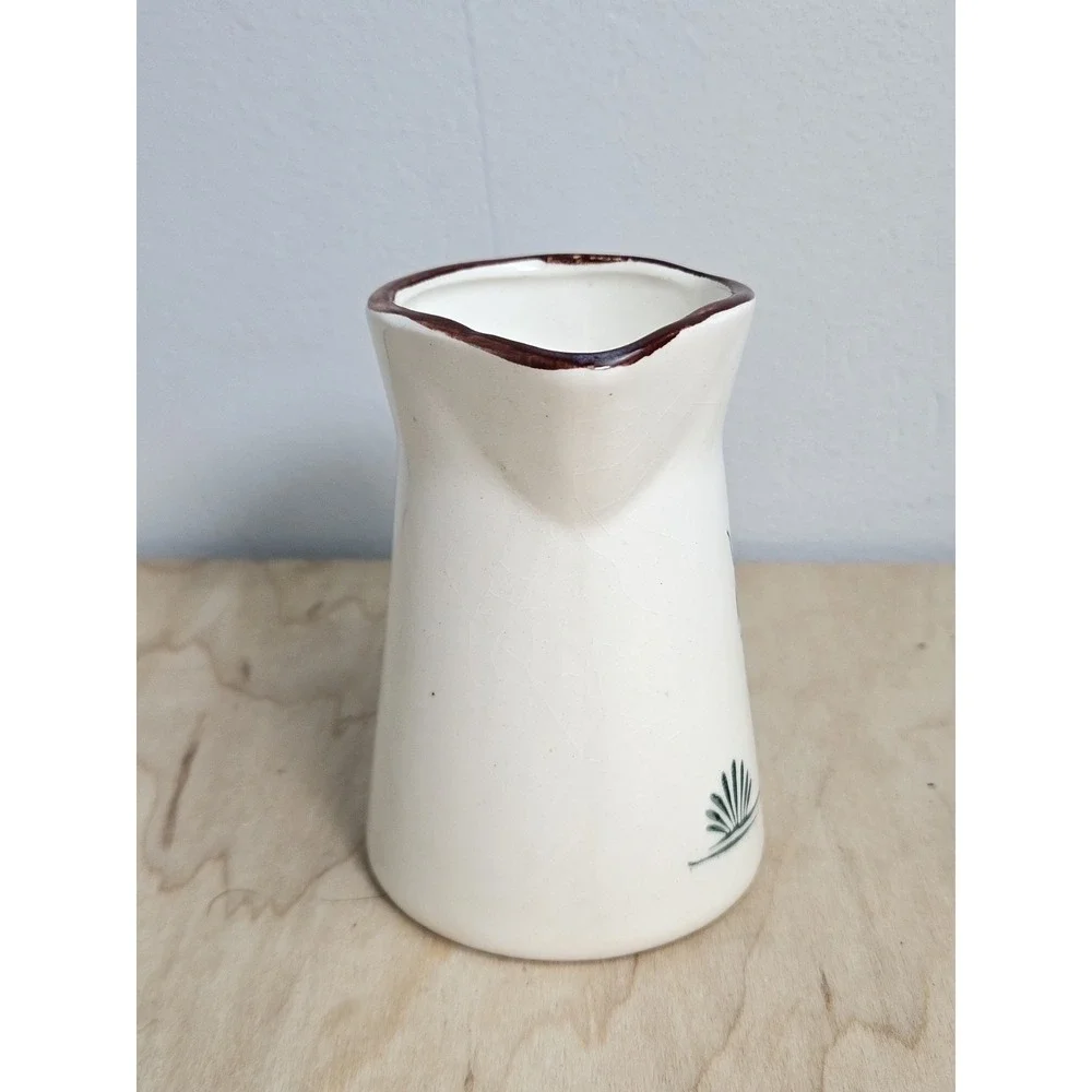 Vintage Penn Dutch Farmer Creamer Pitcher 1950s Hand Painted Pottery 4